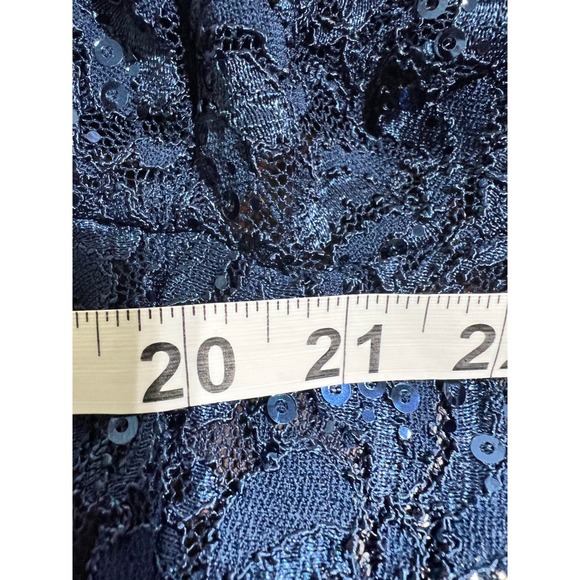 Alex Evenings Navy Blue Lace Sequin Open Front Bolero Jacket Women's Size 14 - Picture 8 of 12